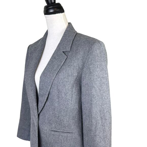 Pendleton Vintage Gray 100% Virgin Wool Single Button Career Blazer Jacket - Picture 5 of 14